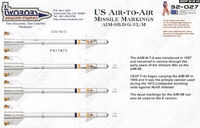 US Air-to-Air Missile Markings for AIM-9 B/D/G/J/L/M and AIM-7E-2/M