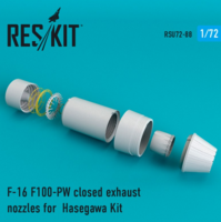 F-16 F100-PW closed exhaust nozzles for  Hasegawa Kit