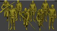 Japanese Infantry No. 3 Marching (7 Figures)