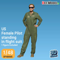 US Female Pilot Standing In Flight Suit (1 Fig.)