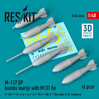 M-117 GP Bombs (Early) With M131 Fin (6 pcs) (F-105, F-111, A-4 ,F-4, F-5, F-104, F-100, A-1 Skyraider, B-52, Canberra)