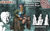 Russian girl and little bear
