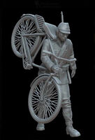Japanese Soldier With A Bicycle