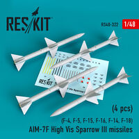 AIM-7F High Vis Sparrow III missiles 4pcs F-4, F-5, F-15, F-16, F-14, F-18 - Image 1